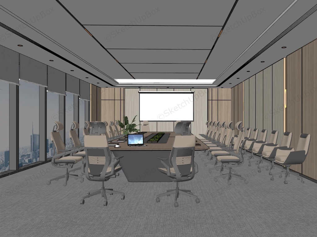 Executive Meeting Room Design sketchup model preview - SketchupBox