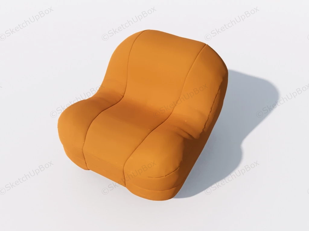 Orange Bean Bag Chair sketchup model preview - SketchupBox