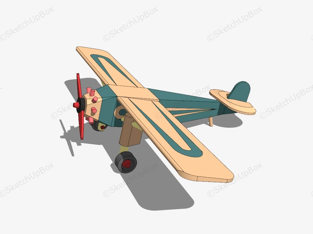 Wooden Toy Airplane sketchup model preview - SketchupBox