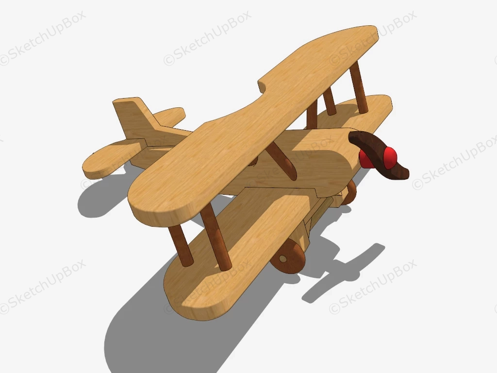 Wooden Toy Biplane sketchup model preview - SketchupBox
