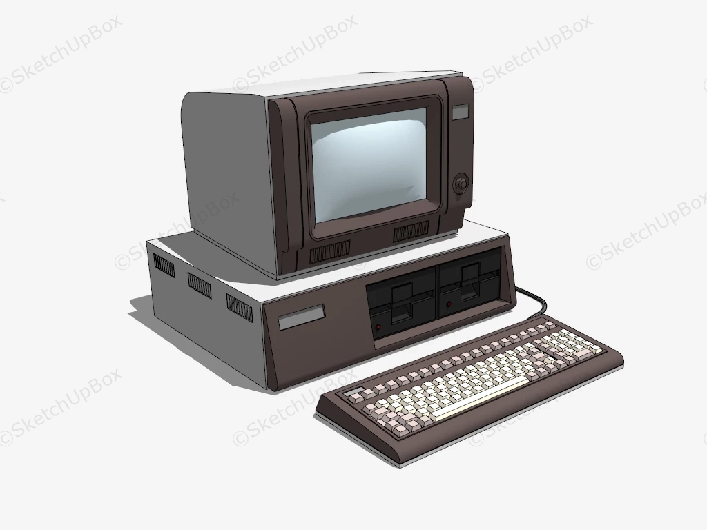 Vintage Computer sketchup model preview - SketchupBox
