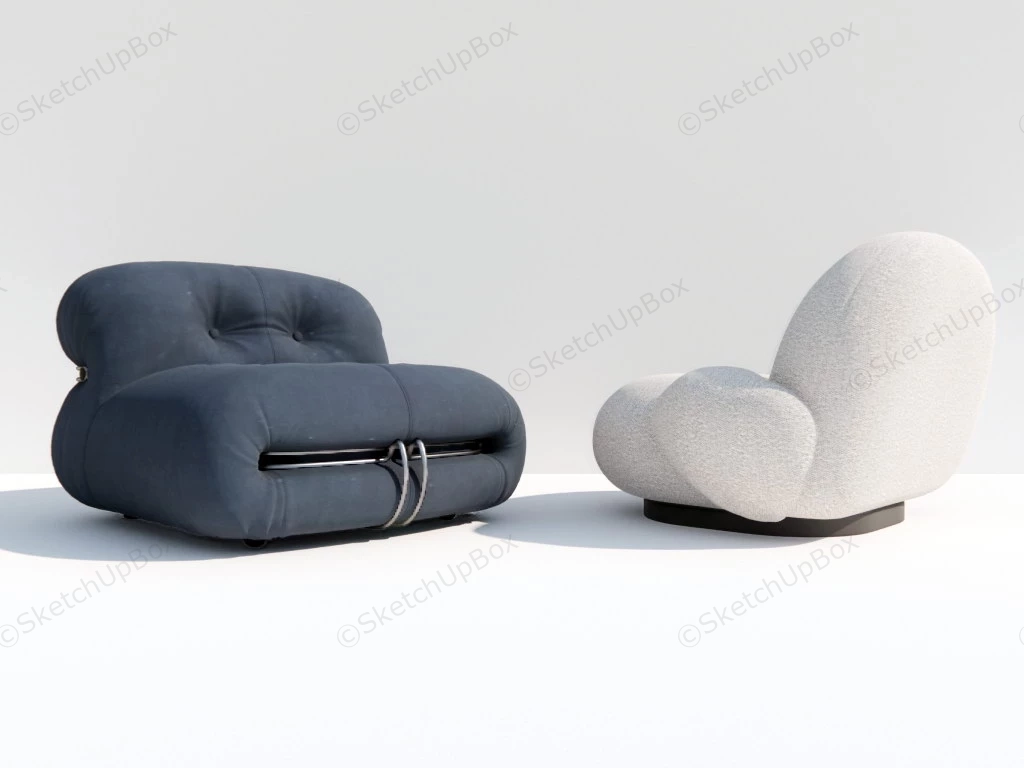 Adult Bean Bag Chairs sketchup model preview - SketchupBox