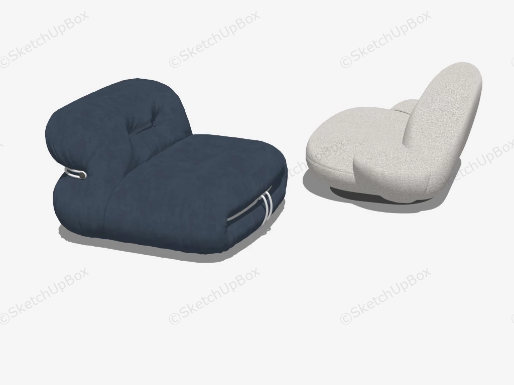 Adult Bean Bag Chairs sketchup model preview - SketchupBox