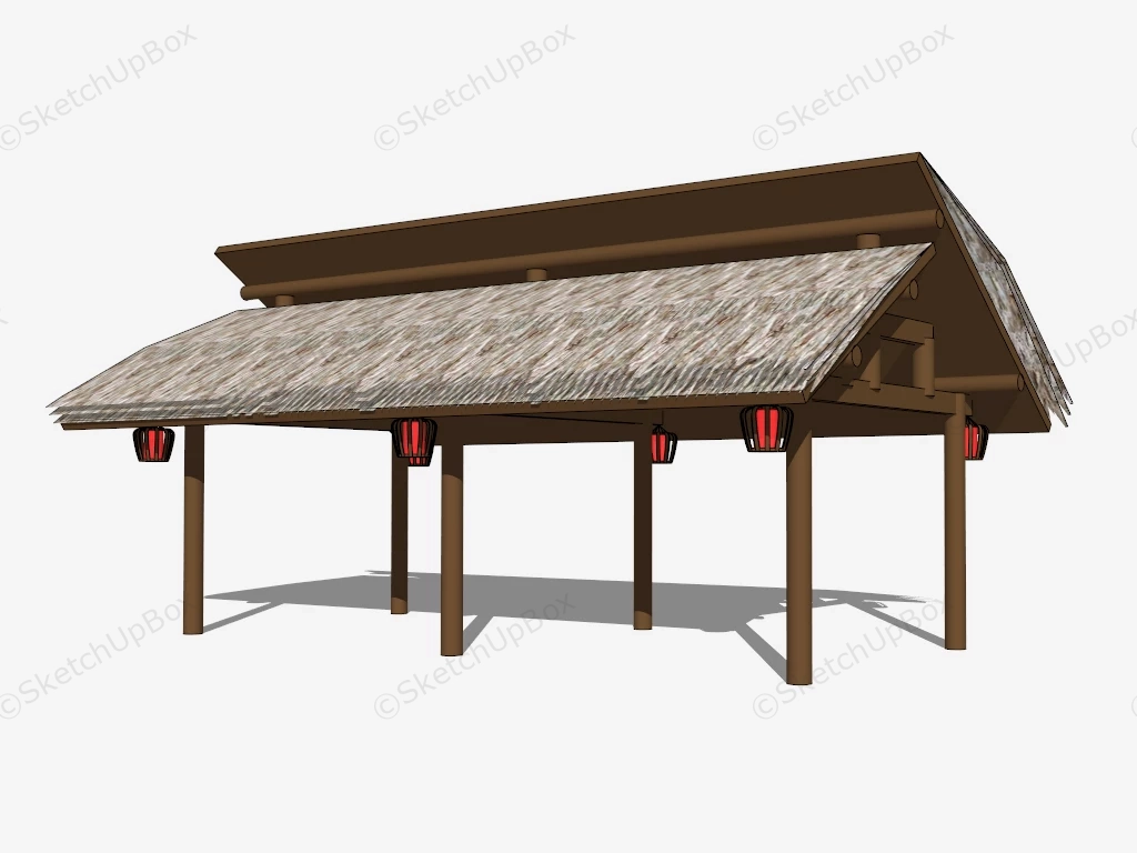 Thatched Pavilion sketchup model preview - SketchupBox