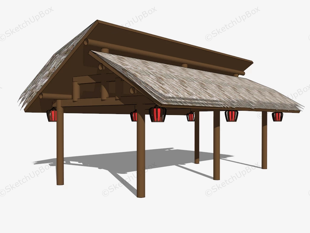 Thatched Pavilion sketchup model preview - SketchupBox