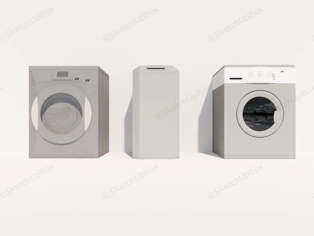 Washer Machine Collection sketchup model preview - SketchupBox