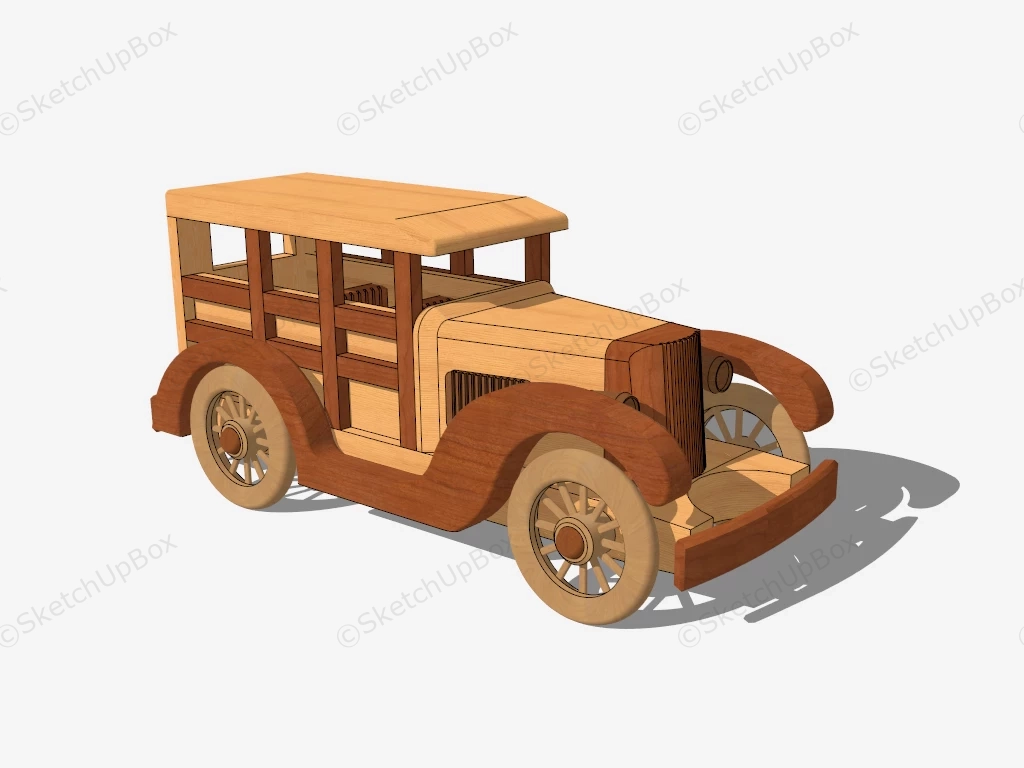 Vintage Wood Car sketchup model preview - SketchupBox