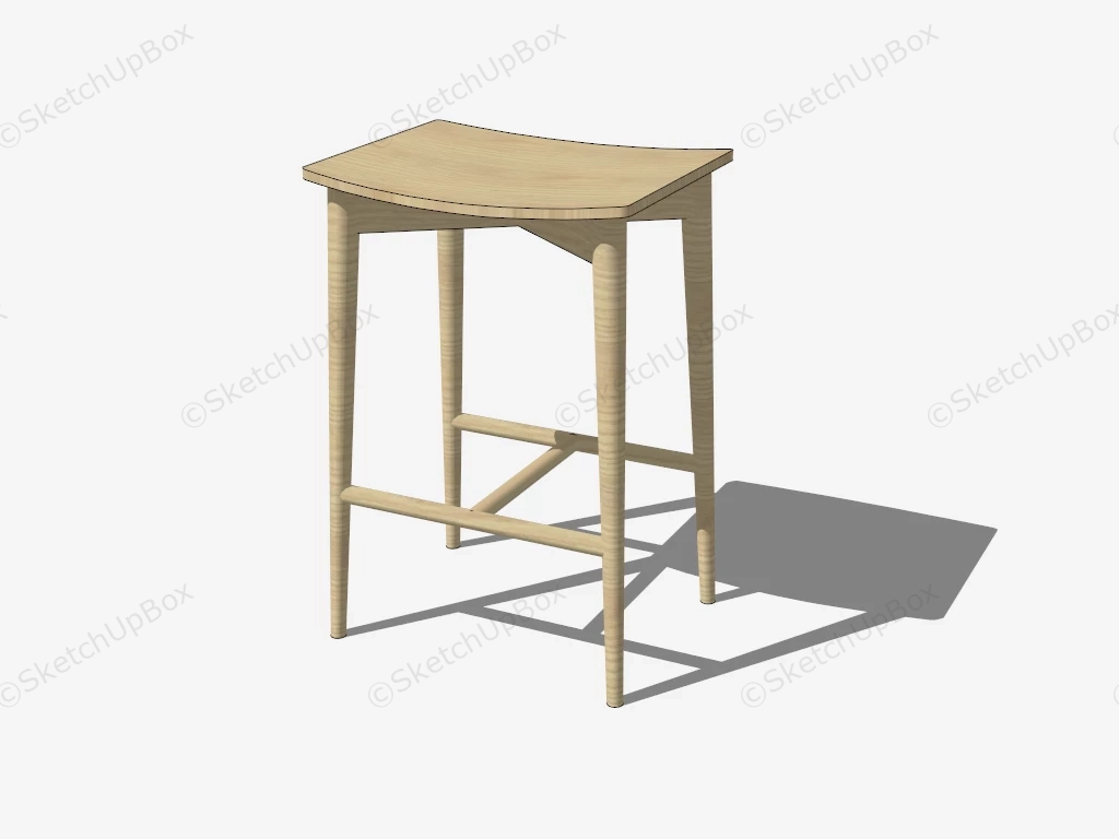 Wooden Counter Stool sketchup model preview - SketchupBox