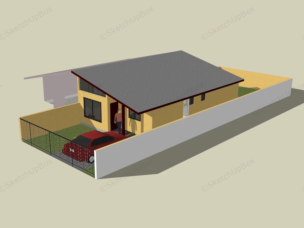 Small Cottage Home sketchup model preview - SketchupBox