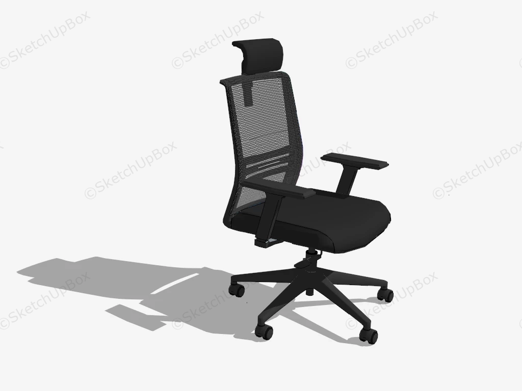 Black Computer Chair sketchup model preview - SketchupBox