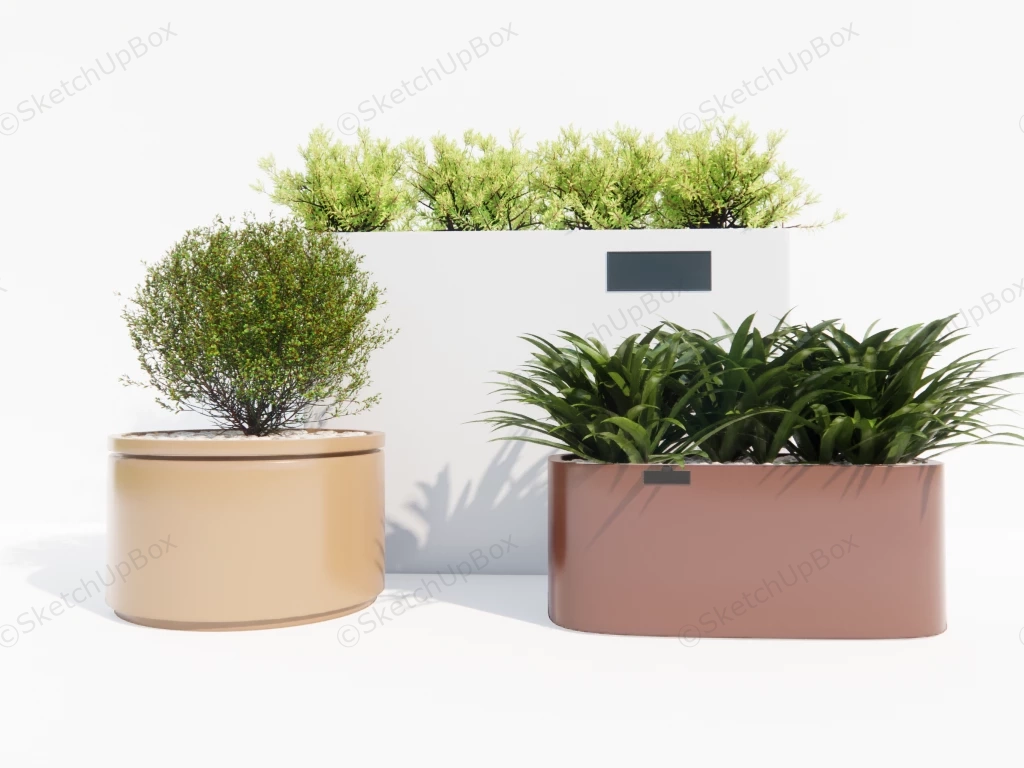 Large Raised Garden Planters sketchup model preview - SketchupBox