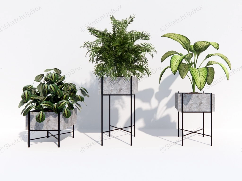 Large Concrete Planter With Stand sketchup model preview - SketchupBox