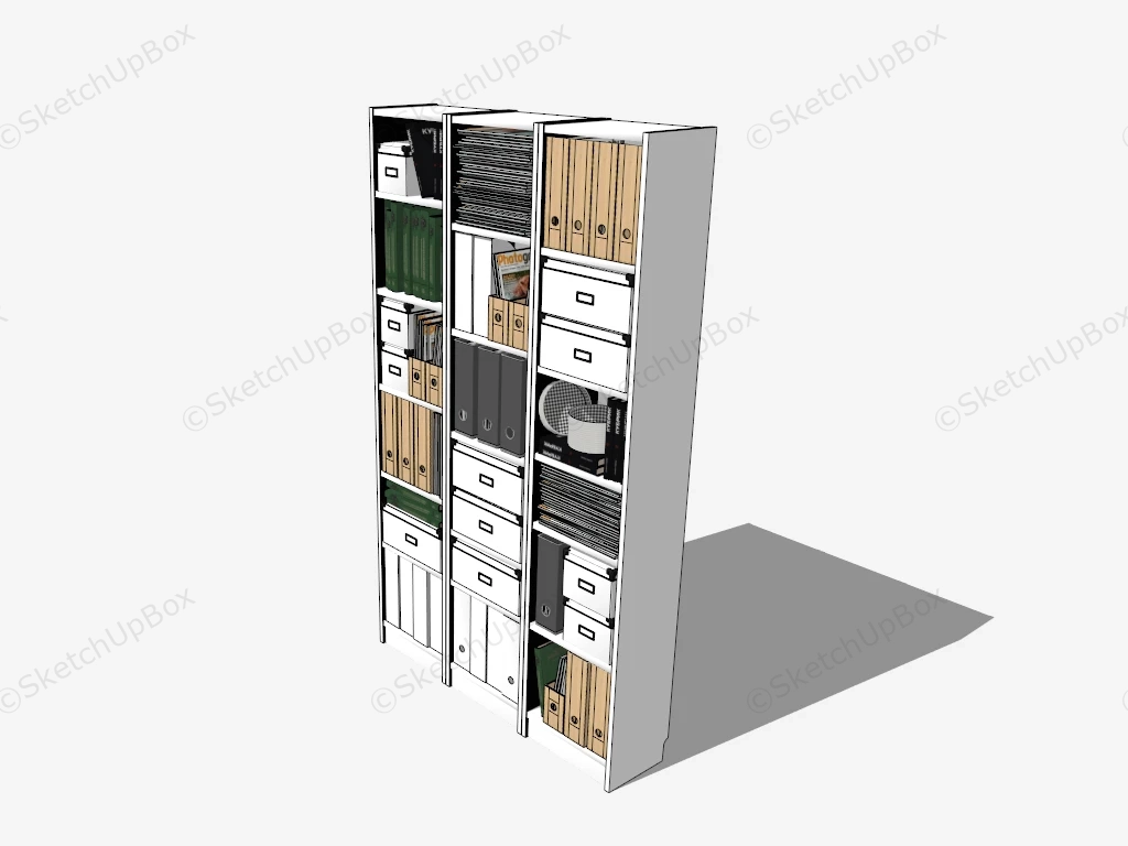 Open Filing Cabinet sketchup model preview - SketchupBox