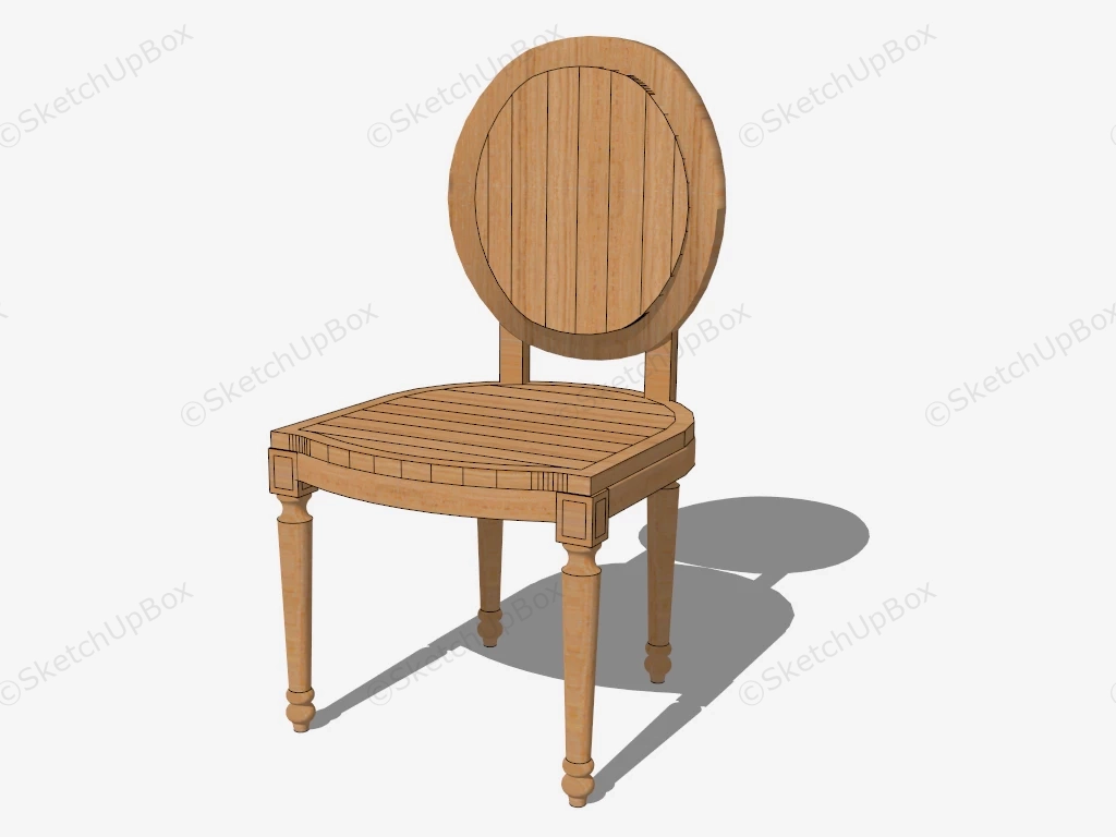 Vintage Wood Dining Chair sketchup model preview - SketchupBox