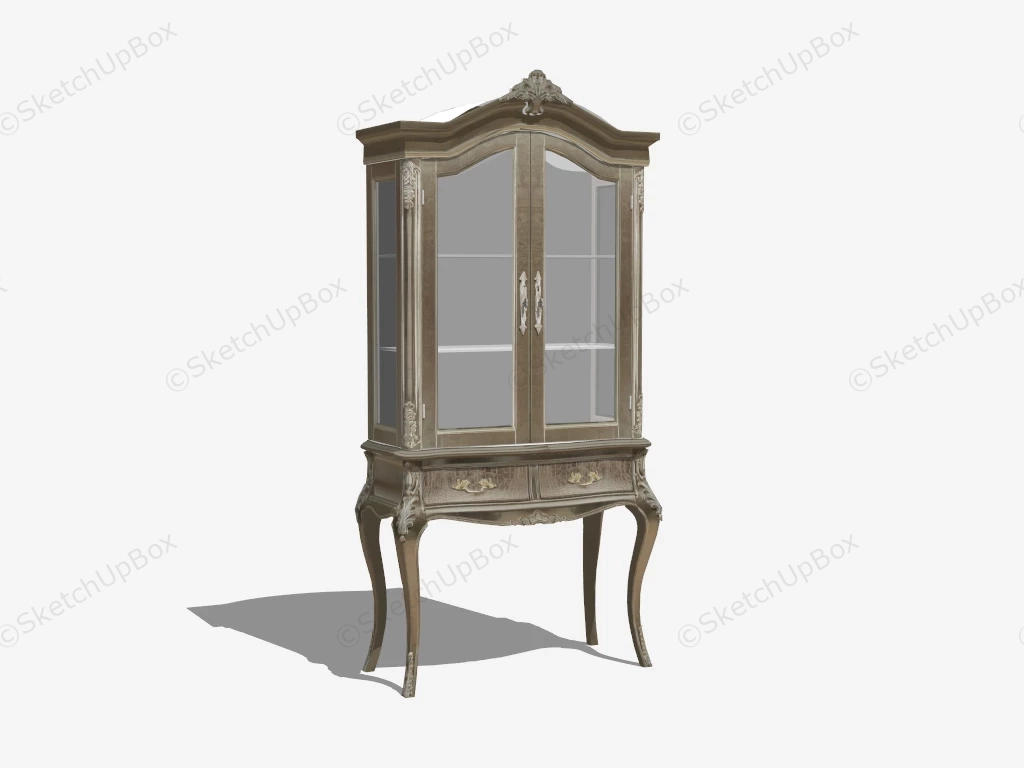 Antique Wooden Showcase sketchup model preview - SketchupBox