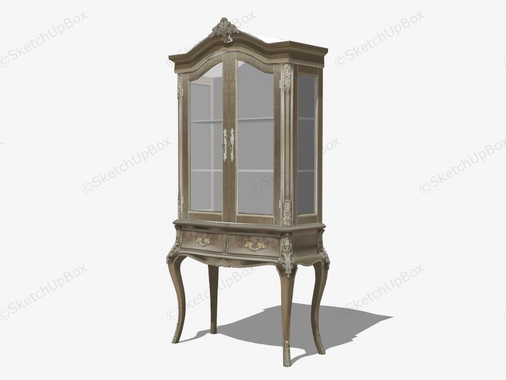 Antique Wooden Showcase sketchup model preview - SketchupBox