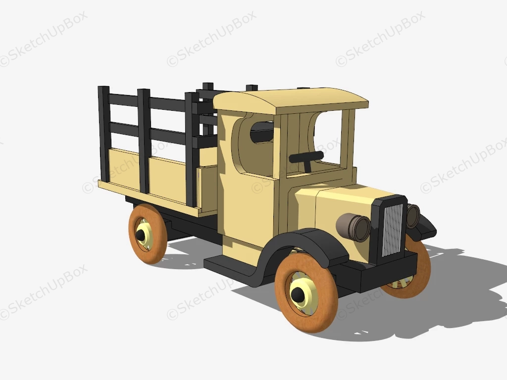 Wooden Toy Truck sketchup model preview - SketchupBox