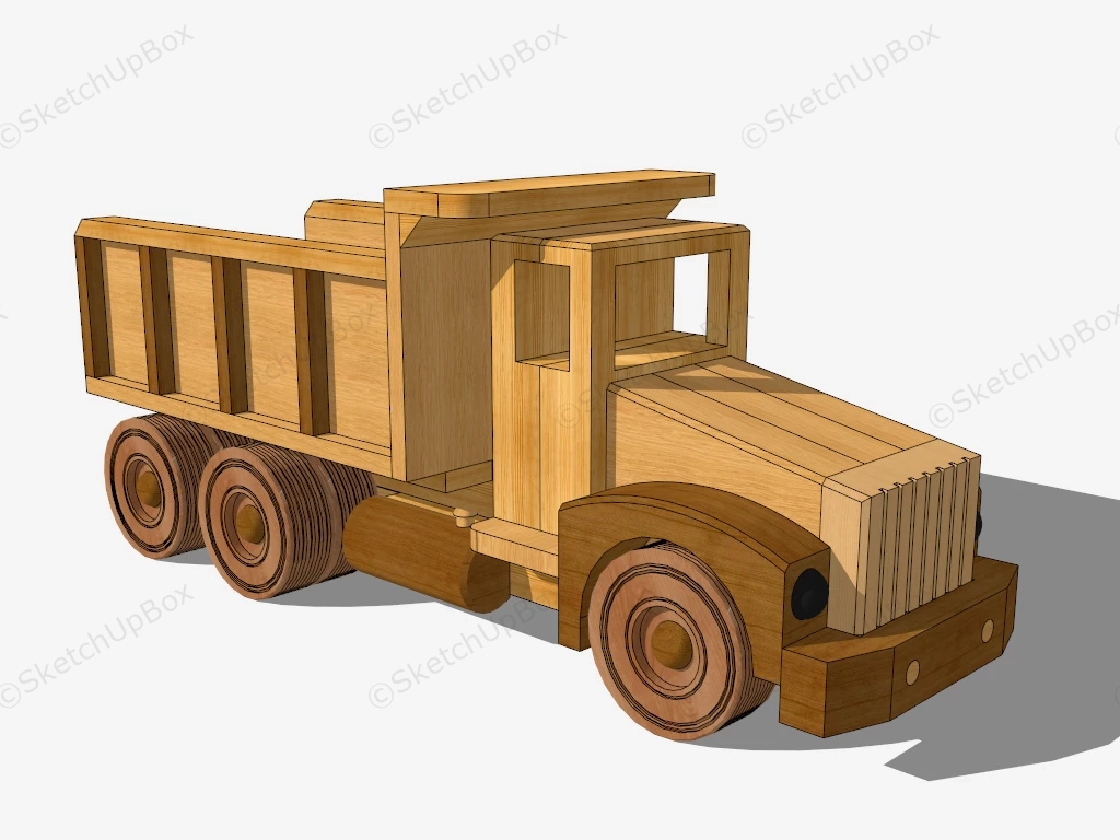 Wooden Toy Dump Truck sketchup model preview - SketchupBox