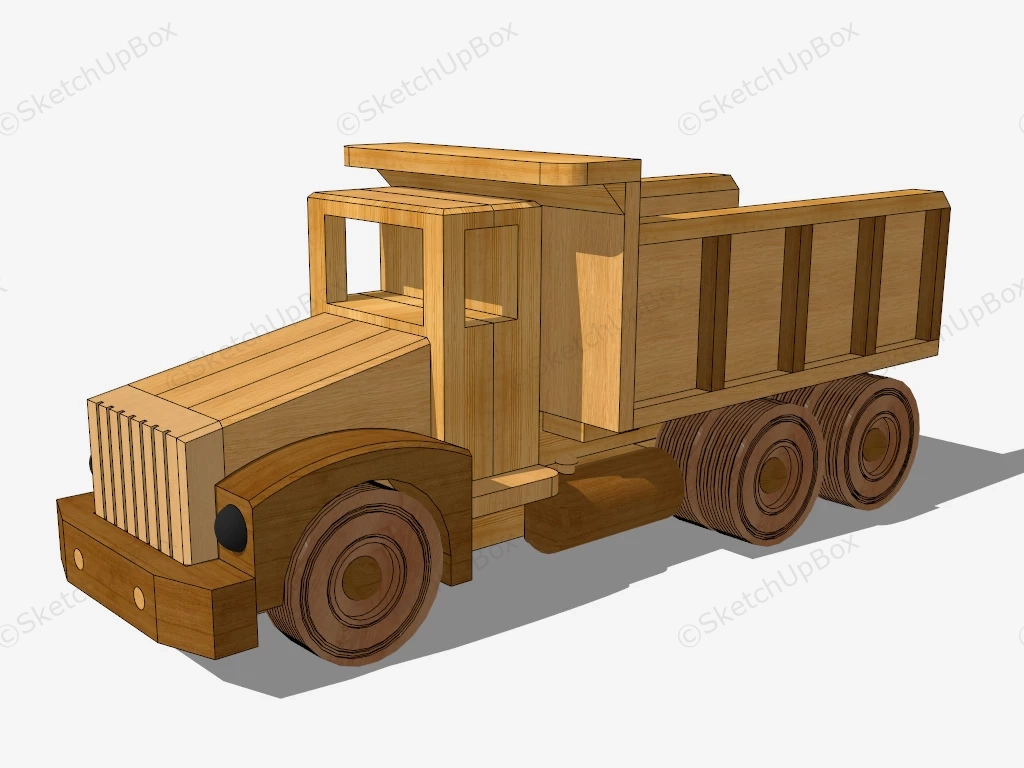 Wooden Toy Dump Truck sketchup model preview - SketchupBox