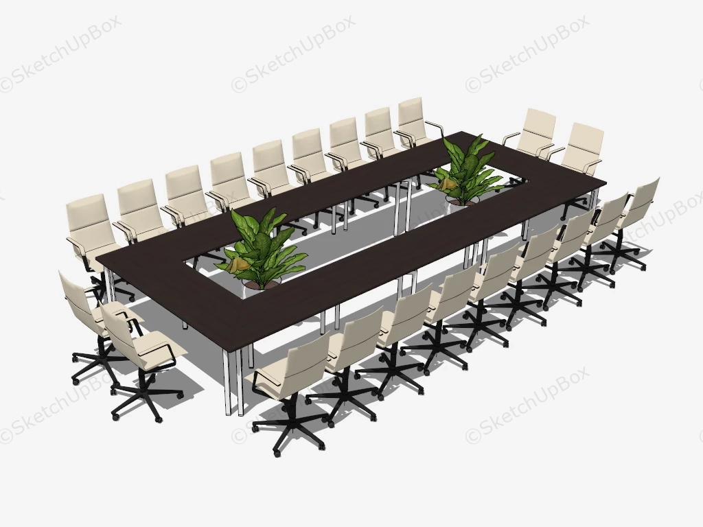Conference Room Table And Chairs Set sketchup model preview - SketchupBox