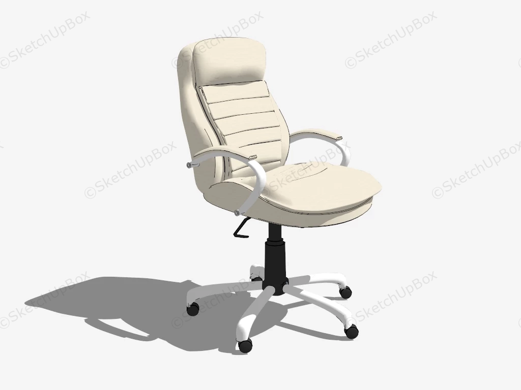 White Office Chair With Arms sketchup model preview - SketchupBox