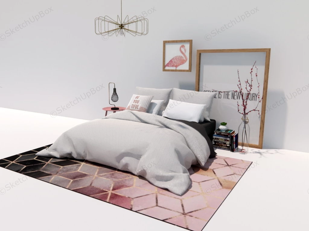 Girl Bed Room Idea sketchup model preview - SketchupBox
