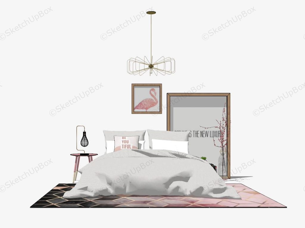 Girl Bed Room Idea sketchup model preview - SketchupBox