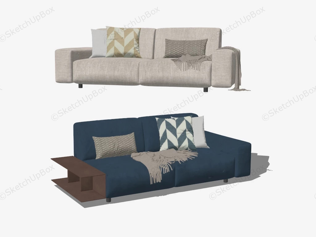 Fabric Sofas For Living Room sketchup model preview - SketchupBox