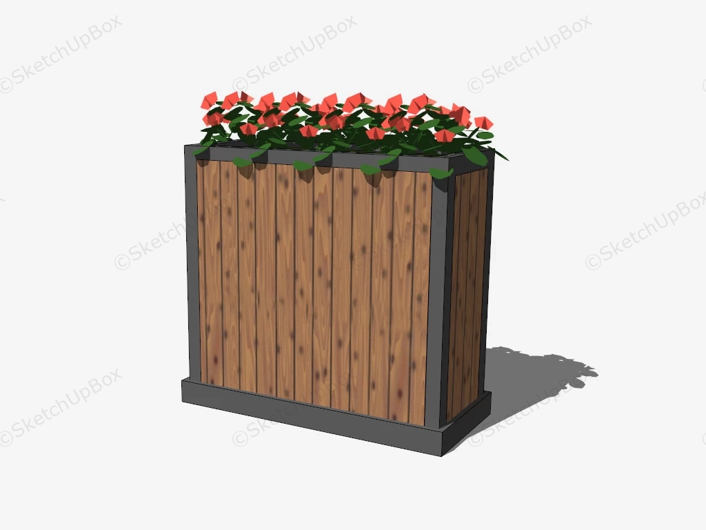 Wooden Plant Box sketchup model preview - SketchupBox