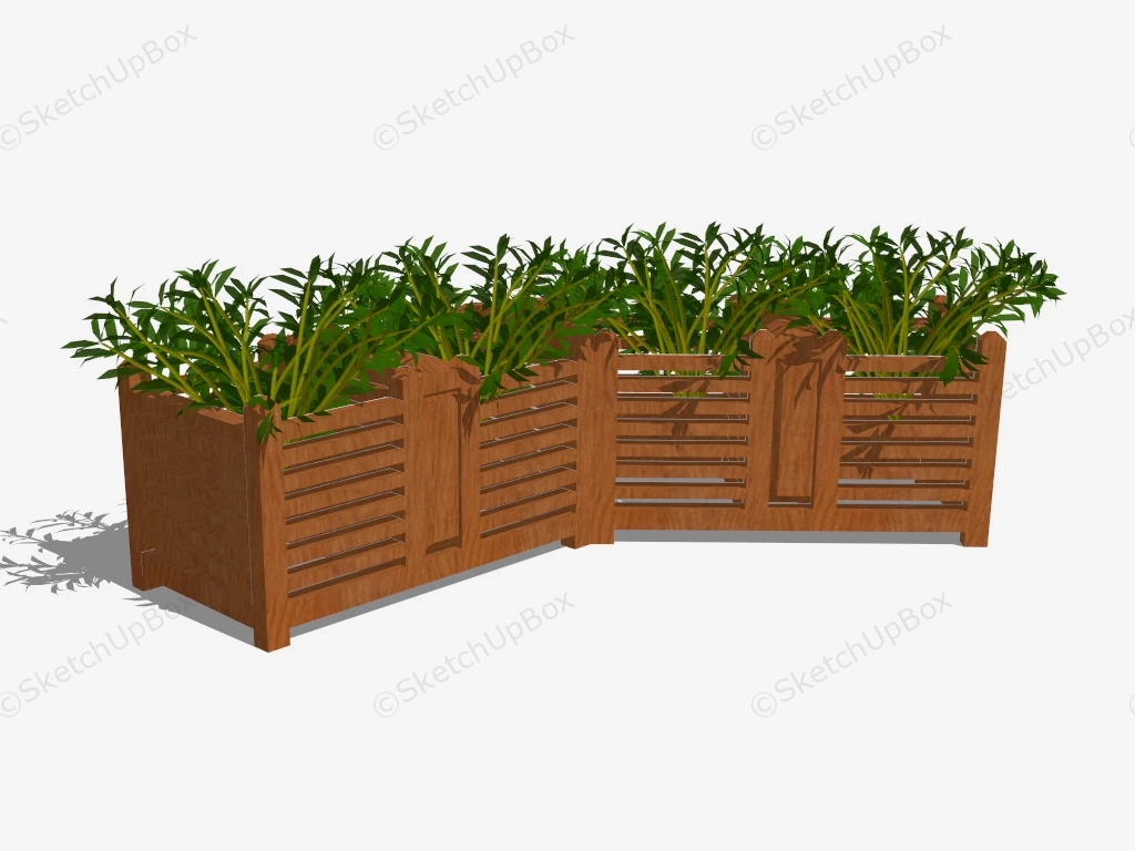 Curved Raised Garden Bed sketchup model preview - SketchupBox