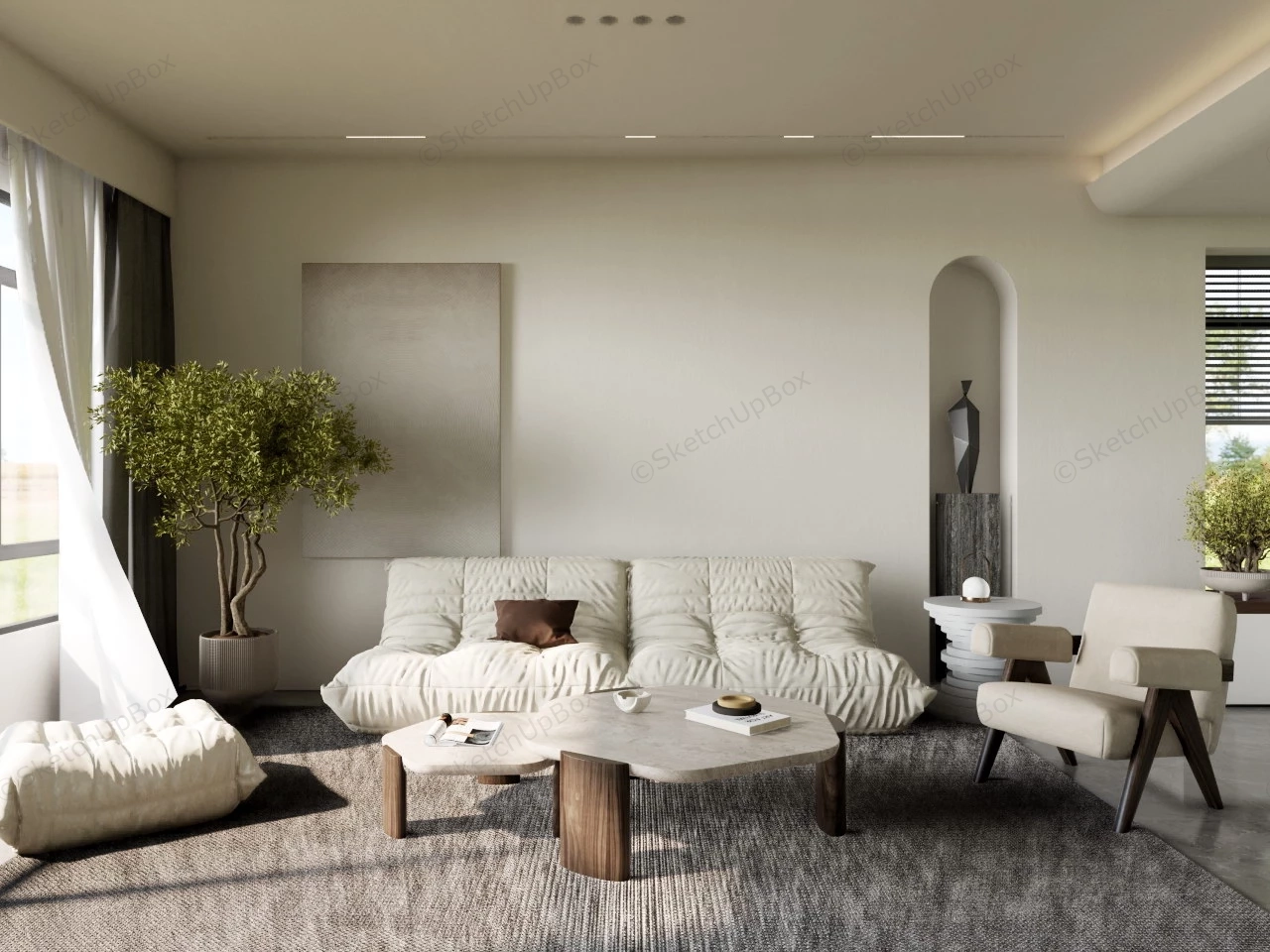 Comfortable Living Room Idea sketchup model preview - SketchupBox
