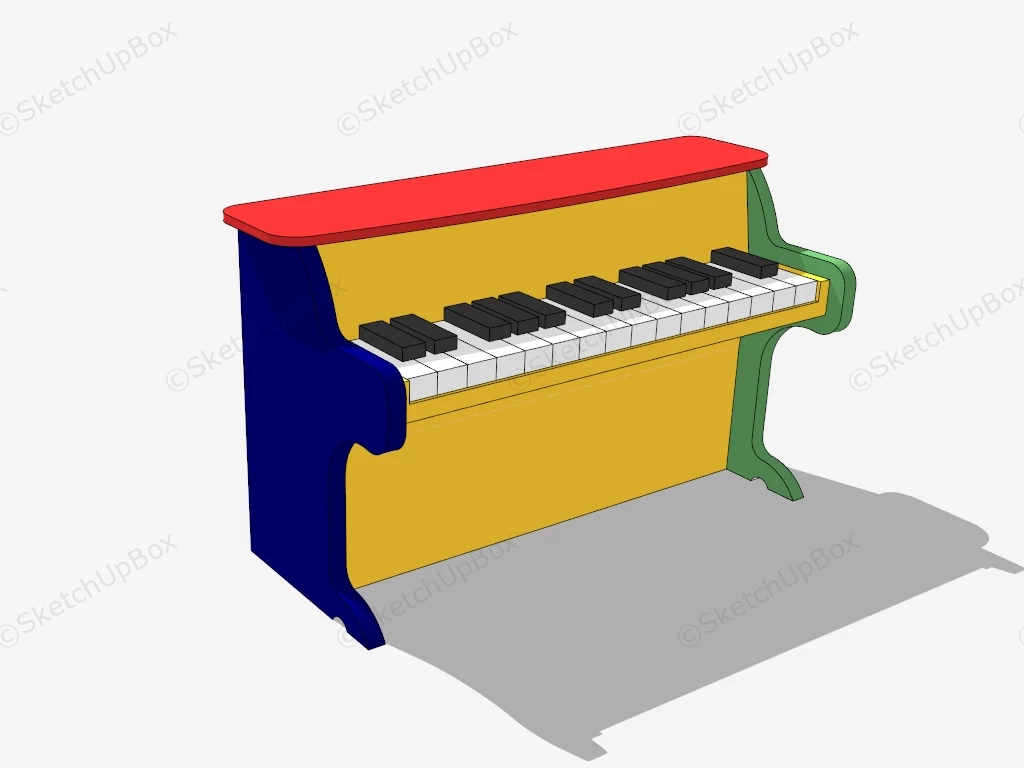 Wood Piano Toy sketchup model preview - SketchupBox