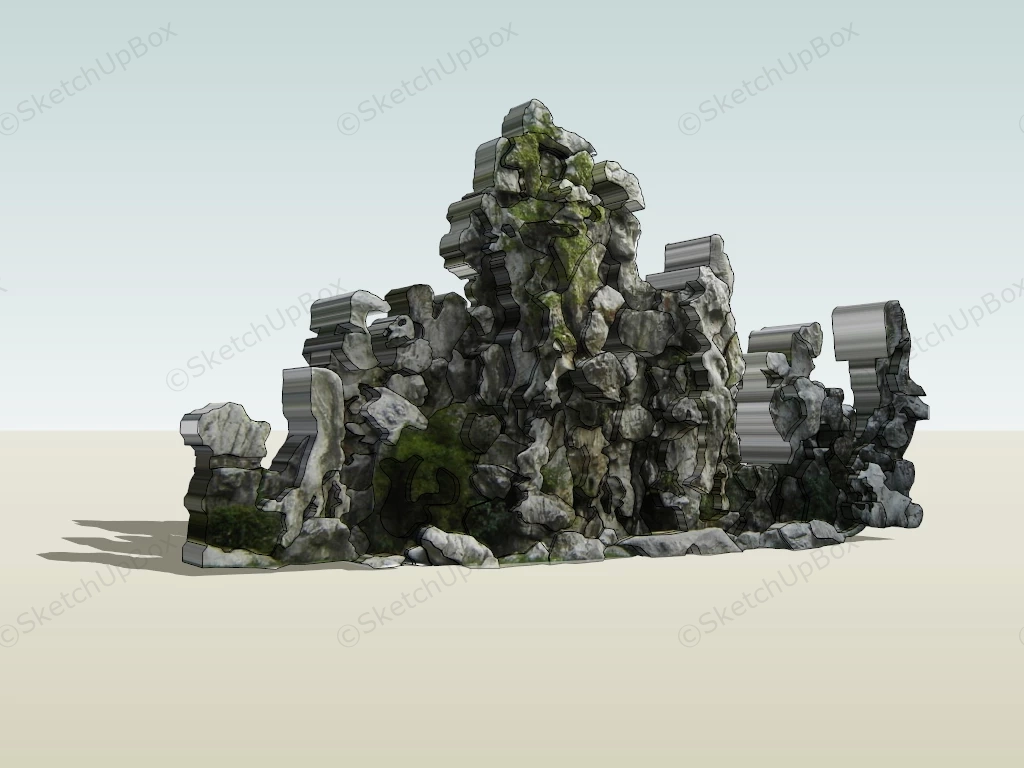 Chinese Rock Garden Idea sketchup model preview - SketchupBox