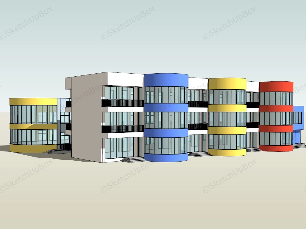 Kindergarten Building Design sketchup model preview - SketchupBox