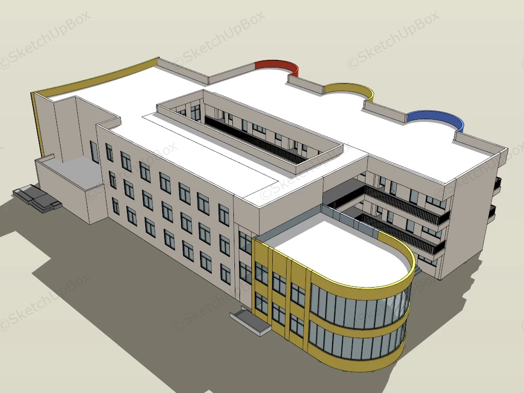 Kindergarten Building Design sketchup model preview - SketchupBox