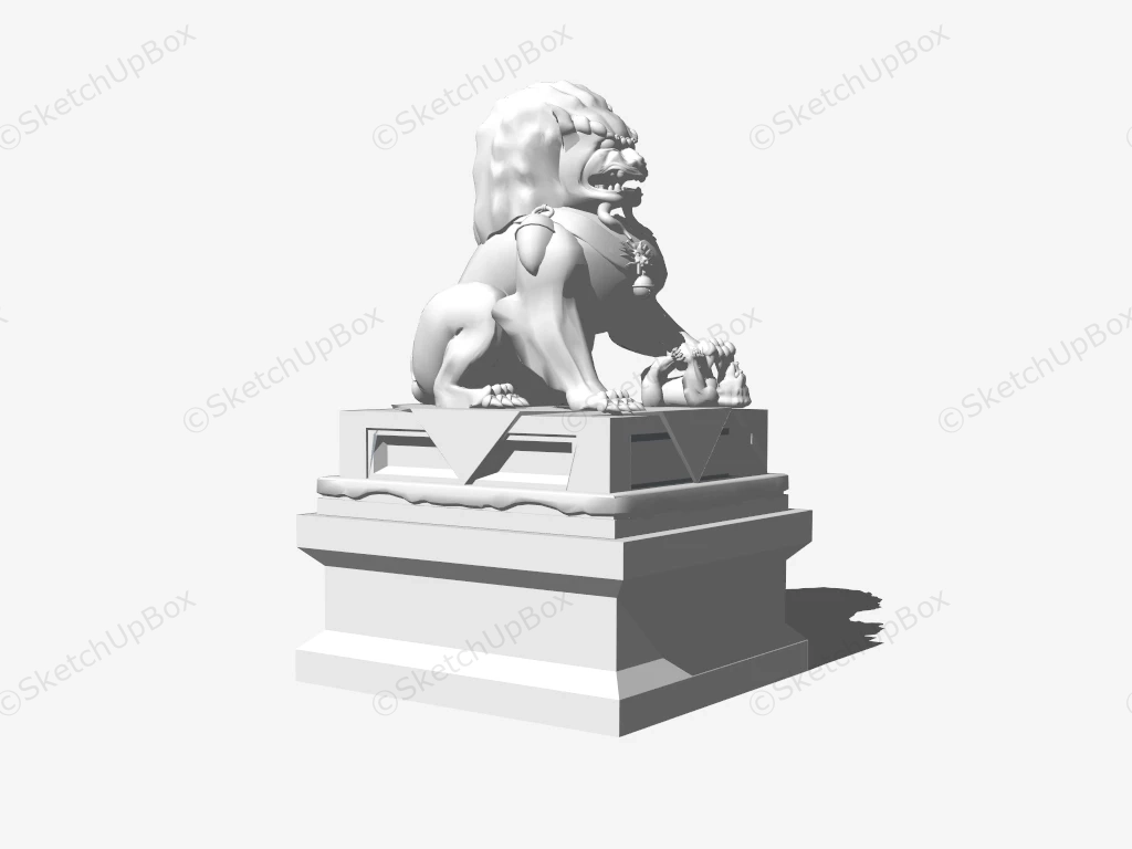 Sitting Lion Statue sketchup model preview - SketchupBox