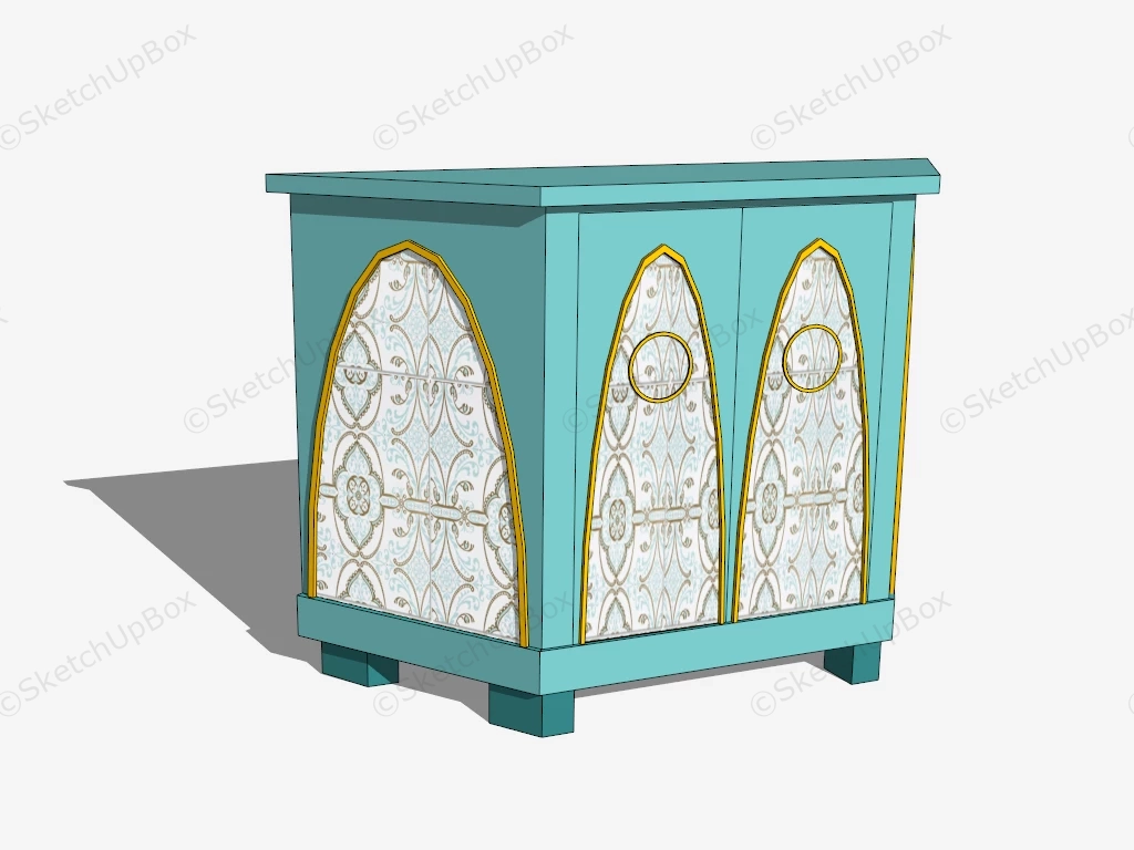 Blue Console Cabinet sketchup model preview - SketchupBox