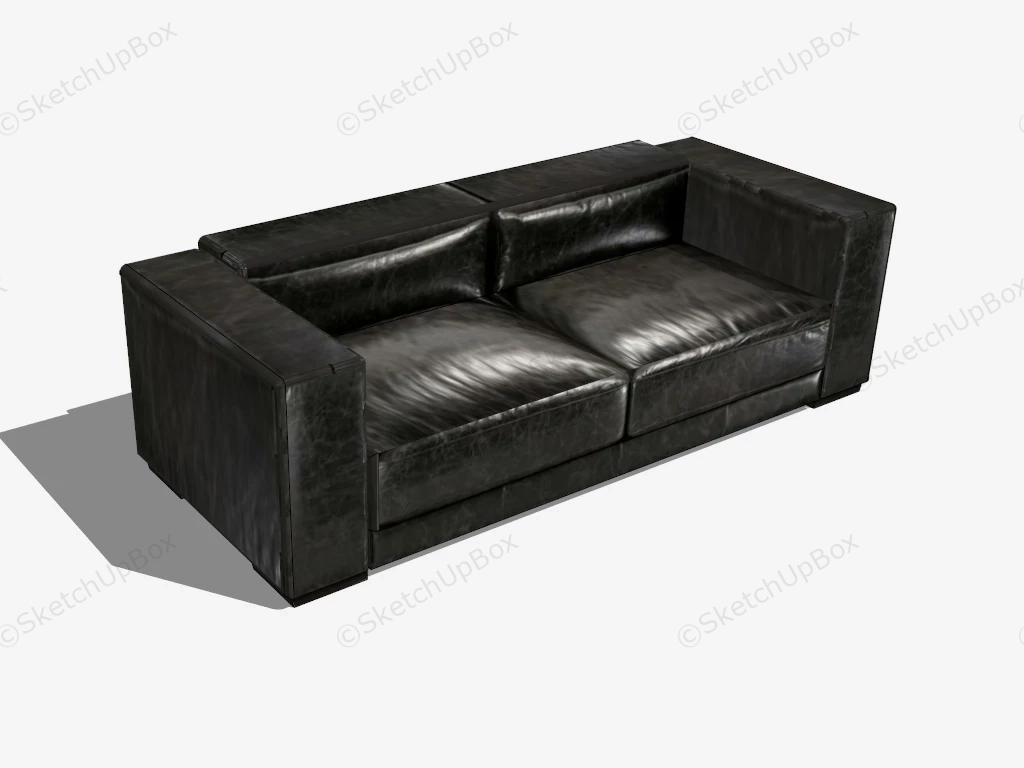 Black Leather Loveseat sketchup model preview - SketchupBox