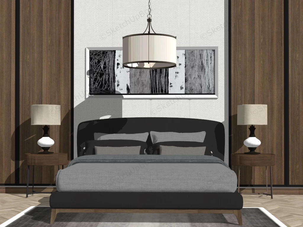Bedroom Accent Wall Design Idea sketchup model preview - SketchupBox