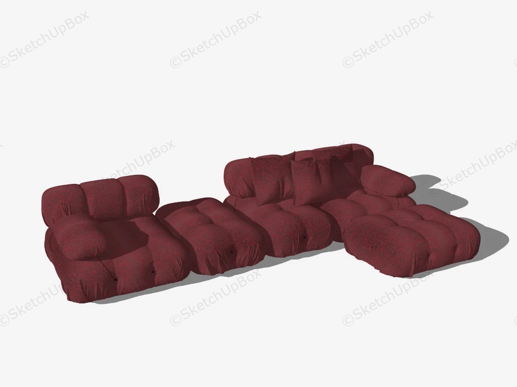 Bean Bag Style Sectional Sofa sketchup model preview - SketchupBox