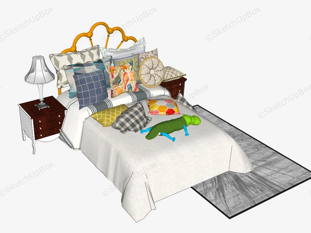 Teen Girl Bed Idea sketchup model preview - SketchupBox