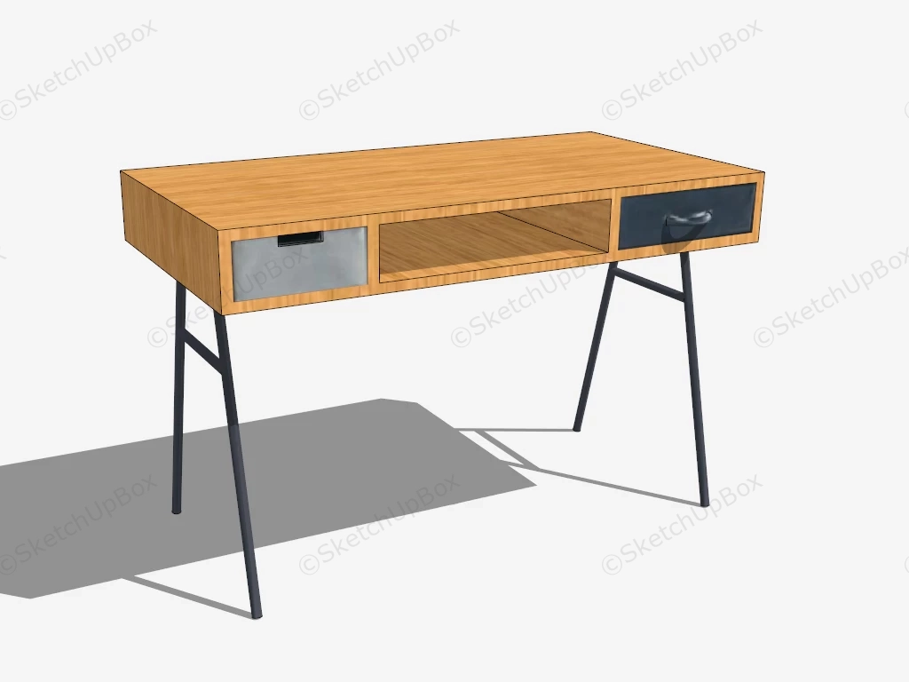 Home Office Desk With Drawers sketchup model preview - SketchupBox