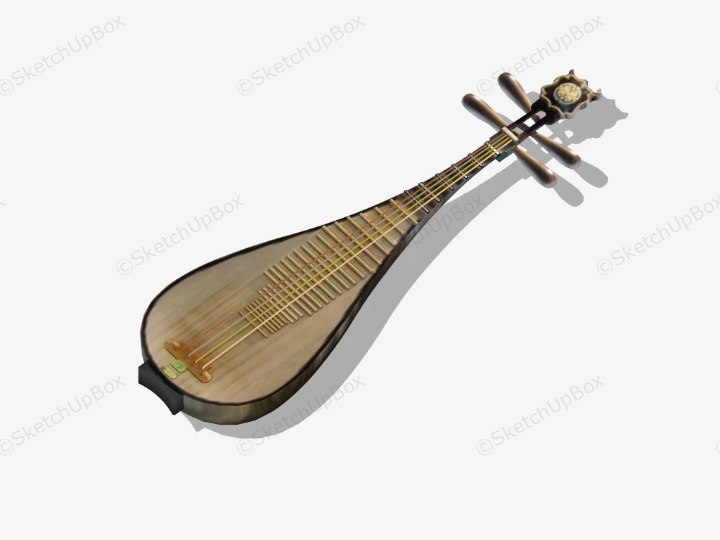 Pipa Chinese Plucked Lute sketchup model preview - SketchupBox