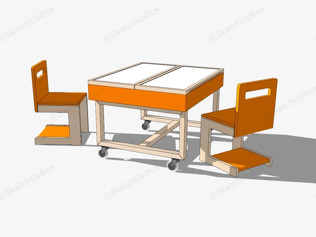 Kids Play Table And Chairs sketchup model preview - SketchupBox