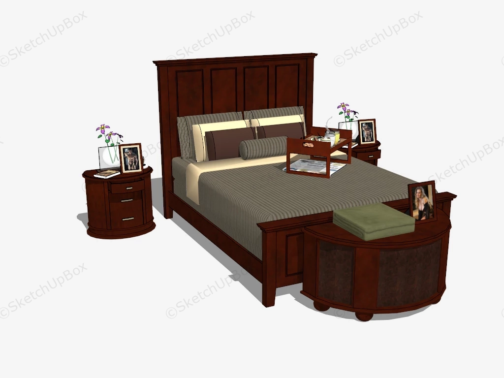 American Style Bedroom Furniture sketchup model preview - SketchupBox