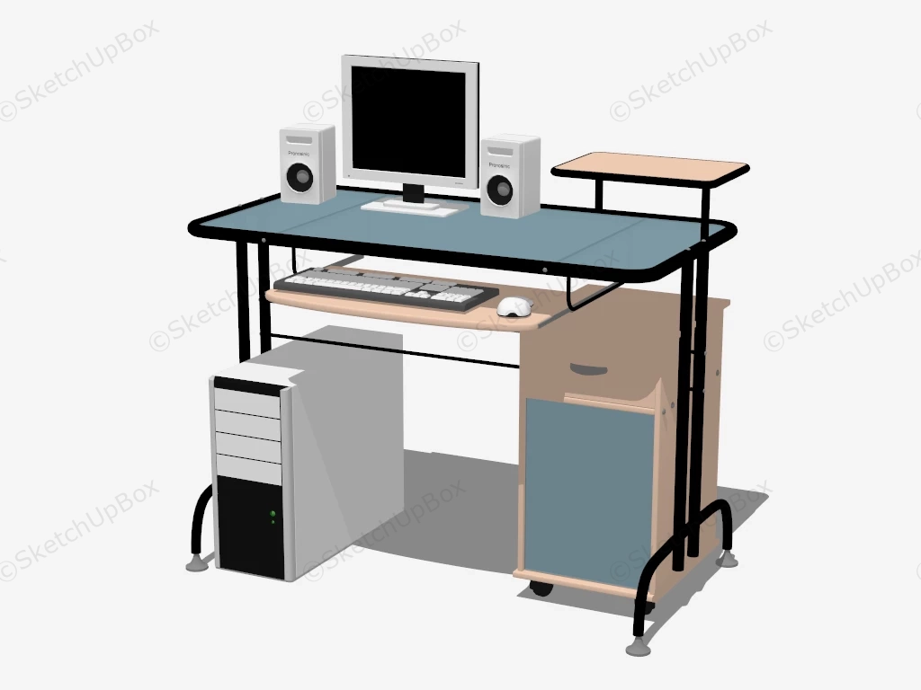 Home Office Furniture Computer Desk sketchup model preview - SketchupBox