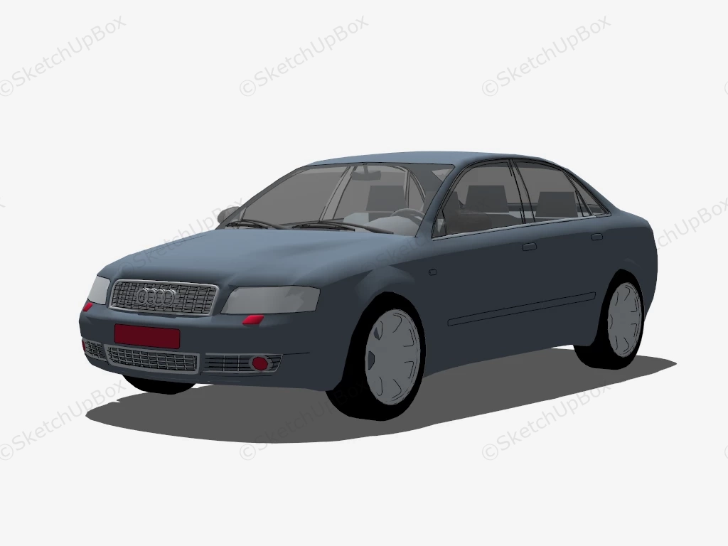 Audi A4 Blue Sedan sketchup model preview - SketchupBox