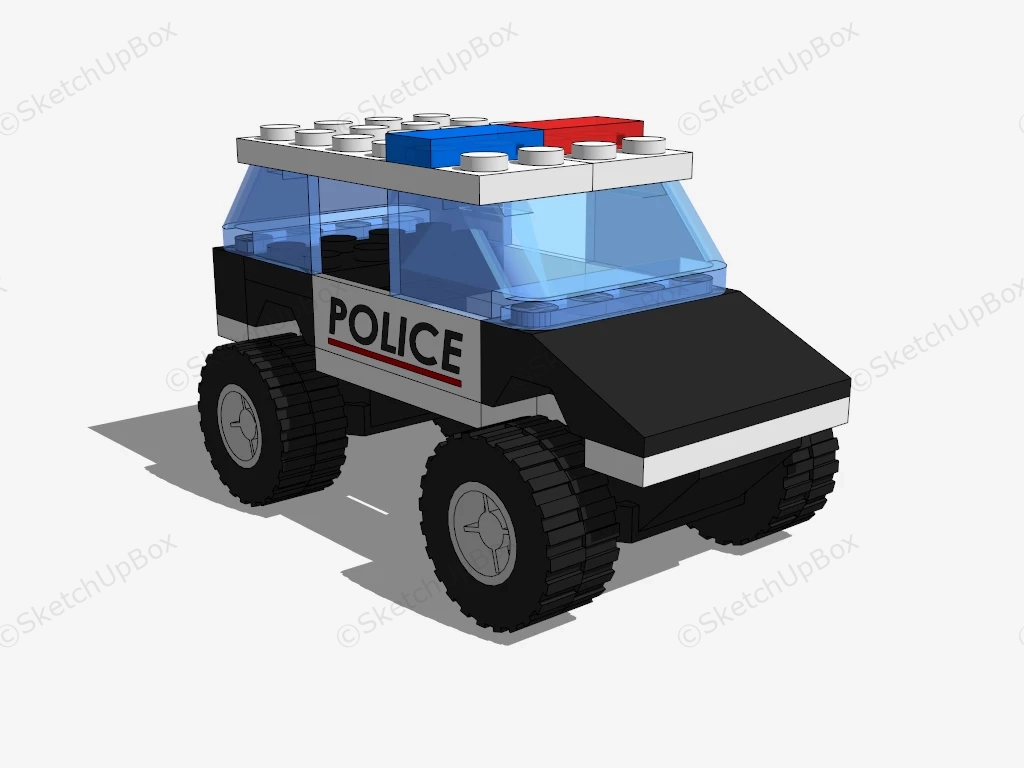 Lego Police Car sketchup model preview - SketchupBox