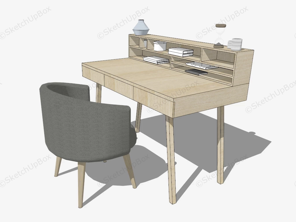 Home Office Desk And Chair Set sketchup model preview - SketchupBox