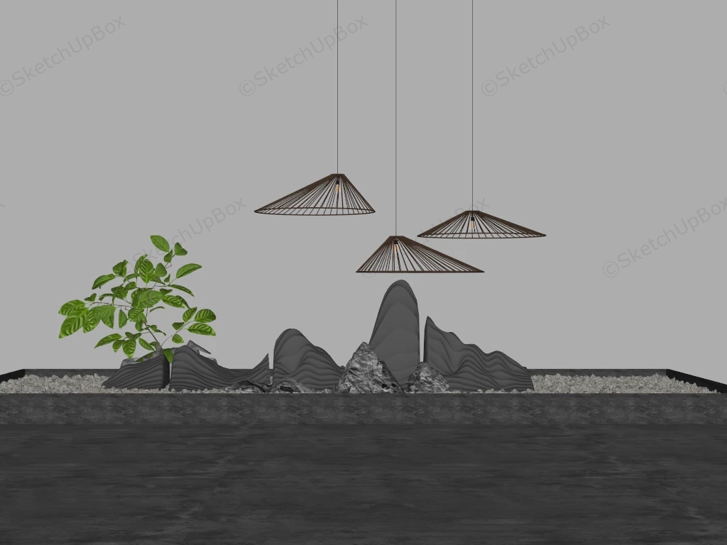 Indoor Zen Rock Garden Design sketchup model preview - SketchupBox